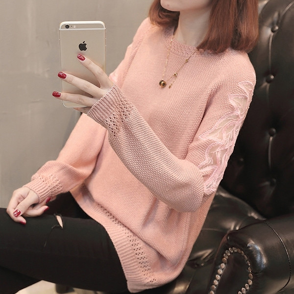 Pulover elegant de dama cu dantela in mai multe culori