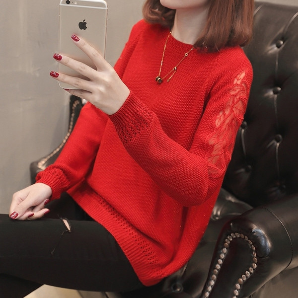 Pulover elegant de dama cu dantela in mai multe culori