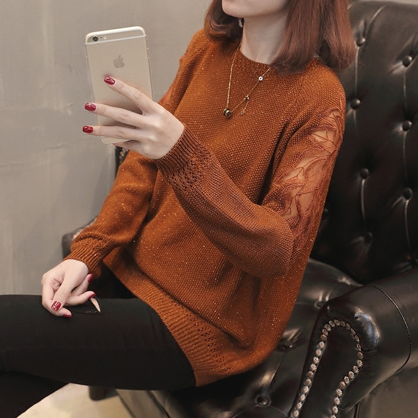 Pulover elegant de dama cu dantela in mai multe culori