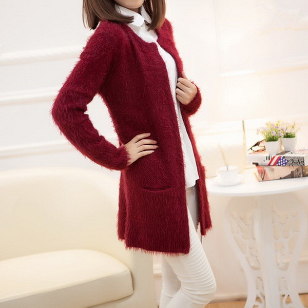 Cardigan lung modern cu buzunare în mai multe culori