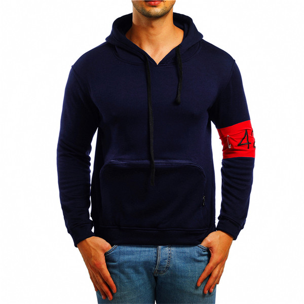 Hanorac barbatesc cu buzunar si broderie in patru culori