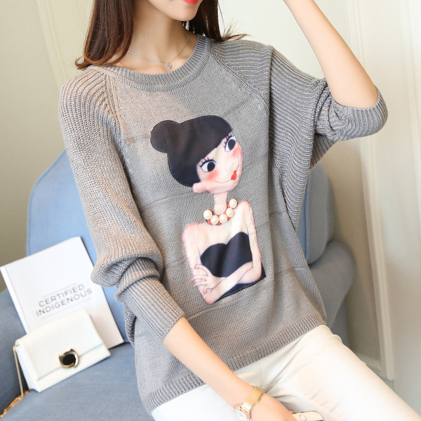 Γυναικείο πουλόβερ με εφαρμογές σε τέσσσερα χρώματα