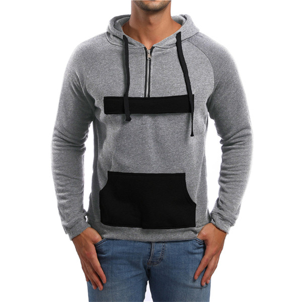 Cipzáras és kapucnis laza férfi pulóver több színben