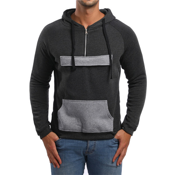Cipzáras és kapucnis laza férfi pulóver több színben