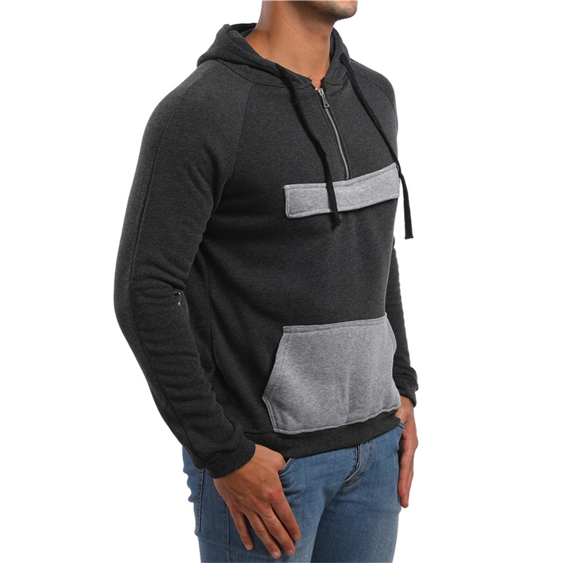 Cipzáras és kapucnis laza férfi pulóver több színben