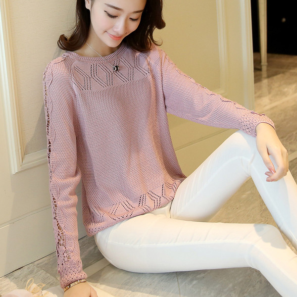 Κομψό πουλόβερ με δαντέλα για γυναίκες σε πέντε χρώματα