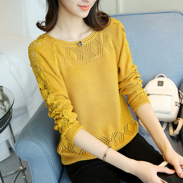 Κομψό πουλόβερ με δαντέλα για γυναίκες σε πέντε χρώματα