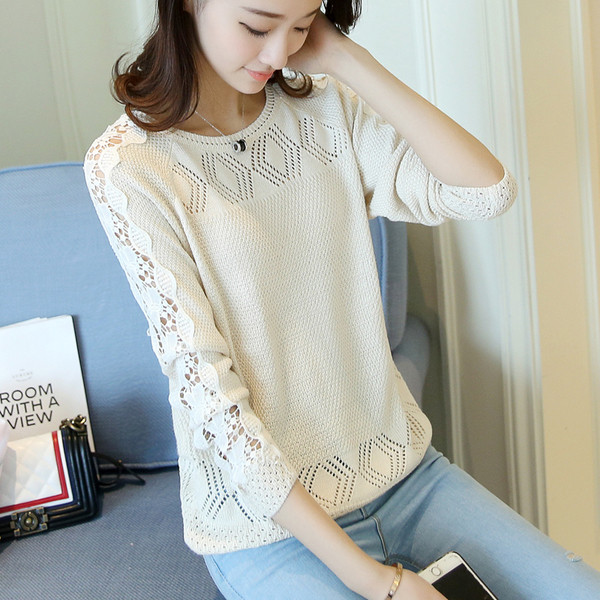 Κομψό πουλόβερ με δαντέλα για γυναίκες σε πέντε χρώματα