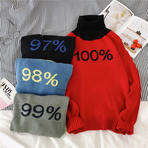 Casual ανδρικό πουλόβερ με υψηλό γιακά σε τέσσερα χρώματα