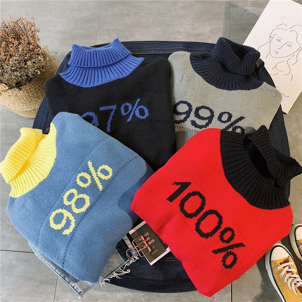 Casual ανδρικό πουλόβερ με υψηλό γιακά σε τέσσερα χρώματα