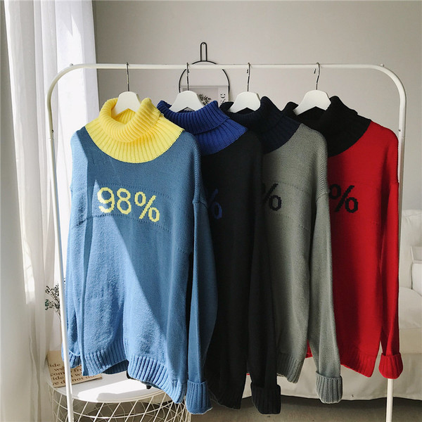 Casual ανδρικό πουλόβερ με υψηλό γιακά σε τέσσερα χρώματα