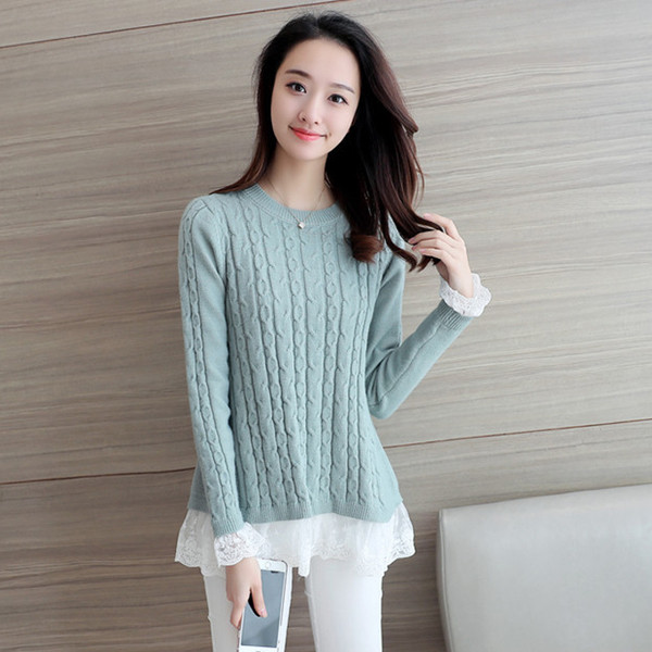 Γυναικείο κομψό πουλόβερ με δαντέλα