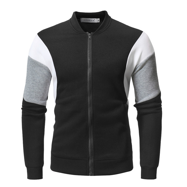 Férfi pulóver cipzárral és O-alakú gallérral, három színben