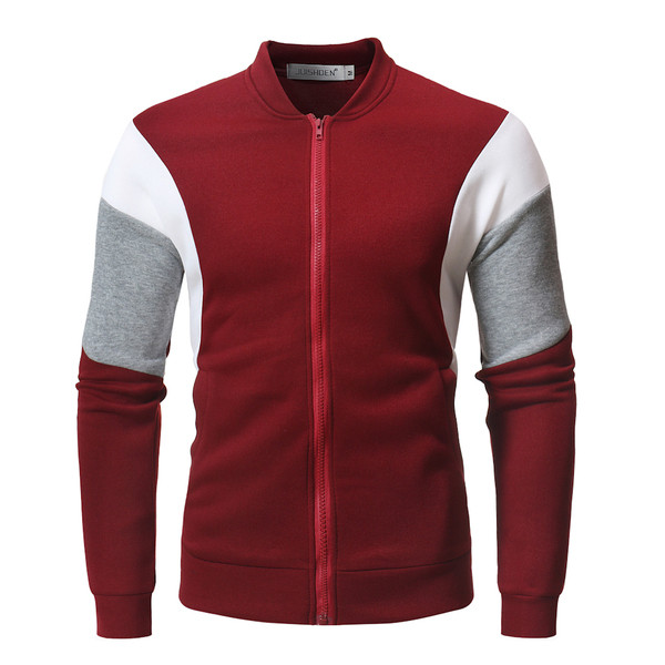 Férfi pulóver cipzárral és O-alakú gallérral, három színben