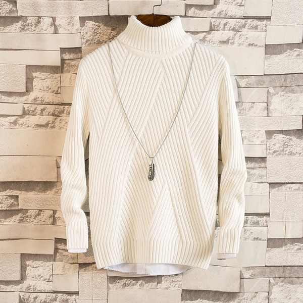 Téli férfi pulóver magas gallérral, négy színben