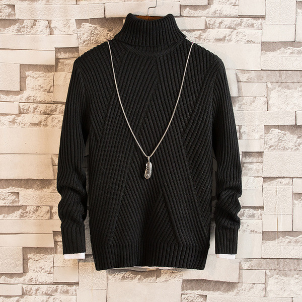 Téli férfi pulóver magas gallérral, négy színben