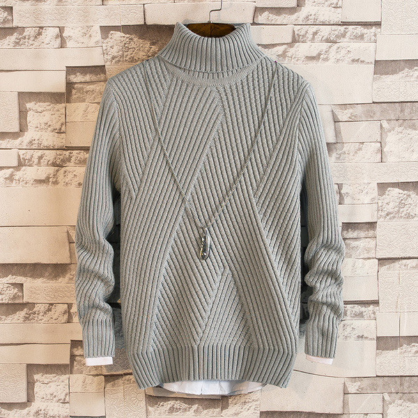 Téli férfi pulóver magas gallérral, négy színben