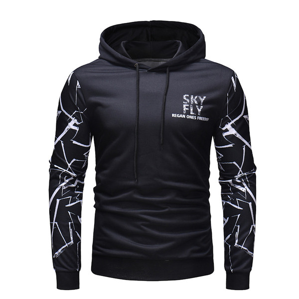 Férfi pulóver fekete színű felirattal és nyomattal