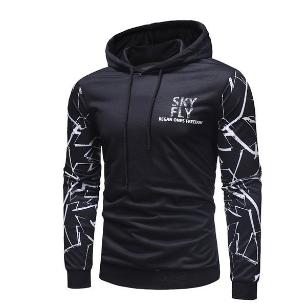 Férfi pulóver fekete színű felirattal és nyomattal