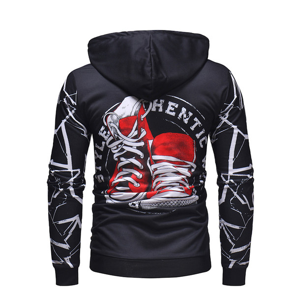 Férfi pulóver fekete színű felirattal és nyomattal