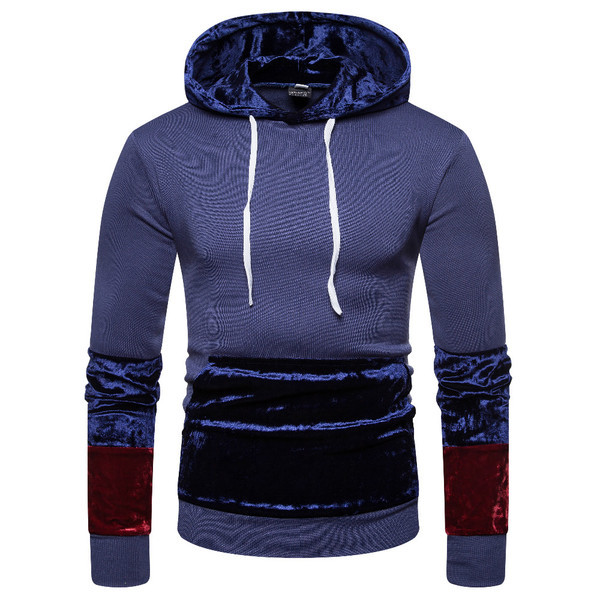 Modern férfi pulóver bársony elemekkel három színben