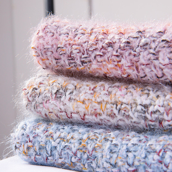 Meleg női pulóver O-alakú gallérral, három színben