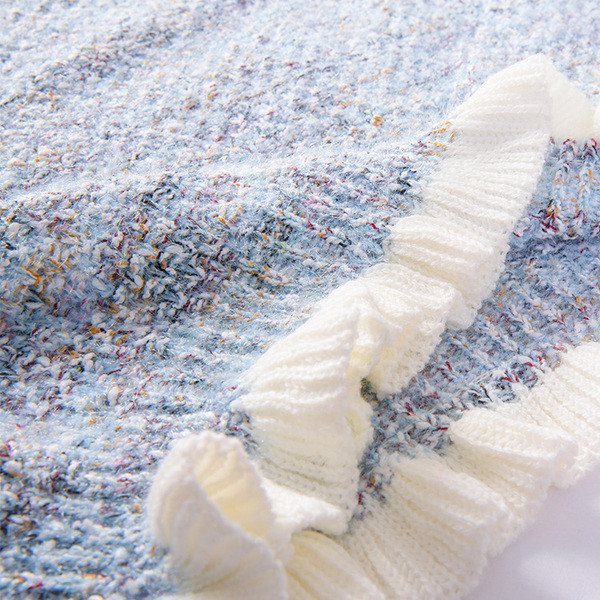 Meleg női pulóver O-alakú gallérral, három színben