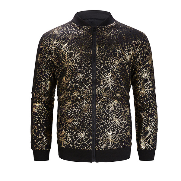 Modern férfi kabát arany és ezüst mintával