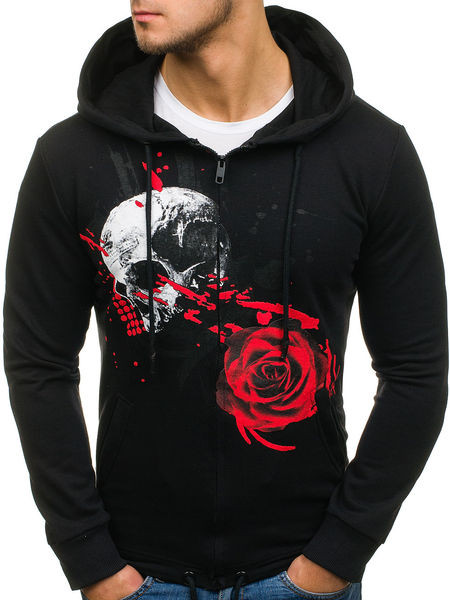 Αντρικό φούτερ  με κουκούλα σε τρία χρώματα