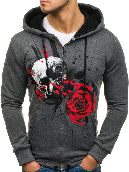 Αντρικό φούτερ  με κουκούλα σε τρία χρώματα