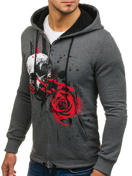 Αντρικό φούτερ  με κουκούλα σε τρία χρώματα