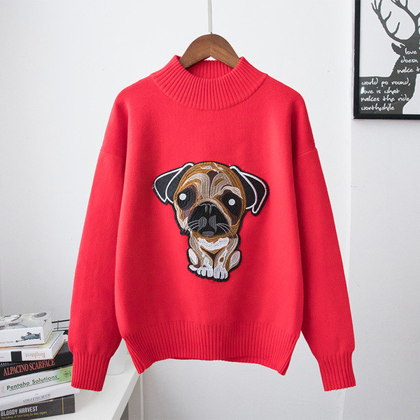 ΝΕΟ  μοντέλο γυναικείο πουλόβερ με κόκκινο χρώμα