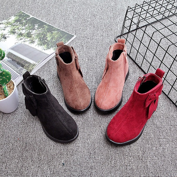 Aktuális gyerekcsizma lányoknak öko velúrból, több színben szalagos elemmel