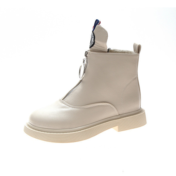 Női alkalmi csizma emblémával és cipzárral, három színben