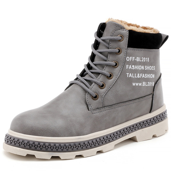 Puha műbőr béléssel ellátott téli férfi csizma három színben