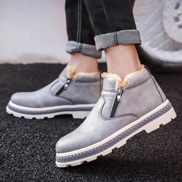 Modern férfi csizma puha műbőr béléssel, három színben