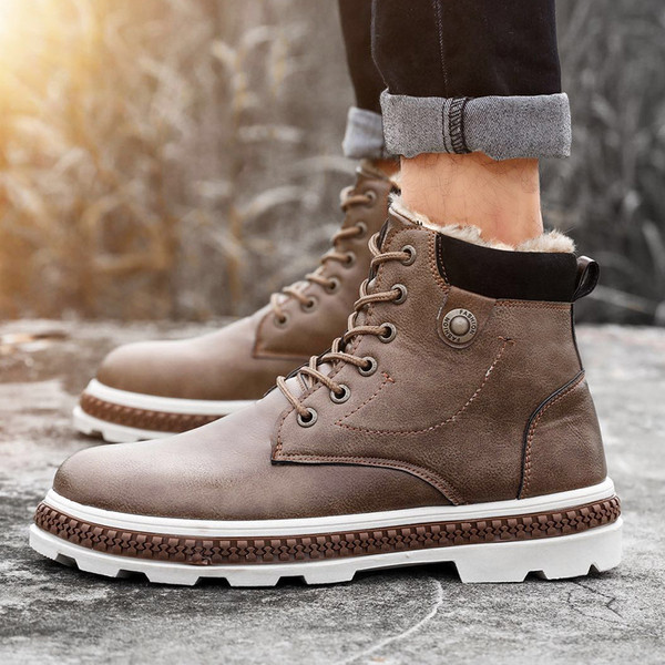 Öko bőrből készült téli férfi csizma több színben - két modell