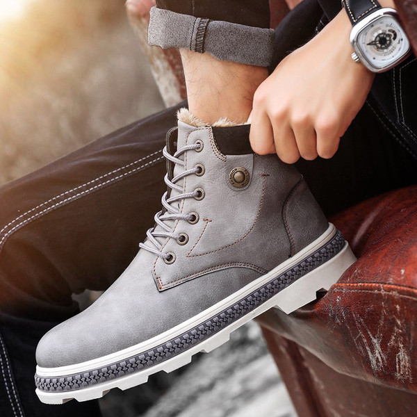 Öko bőrből készült téli férfi csizma több színben - két modell