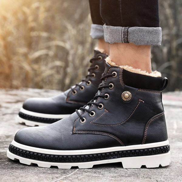 Öko bőrből készült téli férfi csizma több színben - két modell