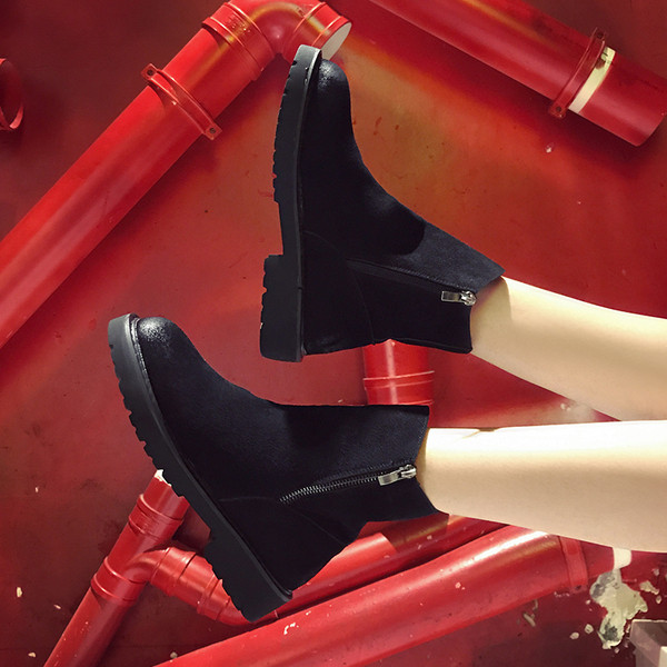 Modern női csizma három színben - lekerekített modell