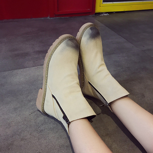 Modern női csizma három színben - lekerekített modell