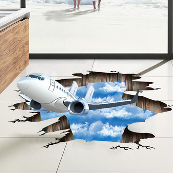 Стикери 3D за под и за стена - самолет, мост и други