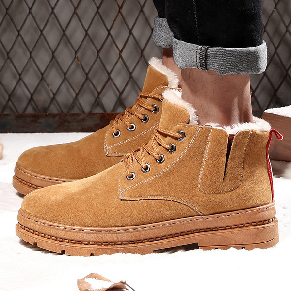 Öko velúrból készült modern férfi csizma, puha bevonattal, négy színben