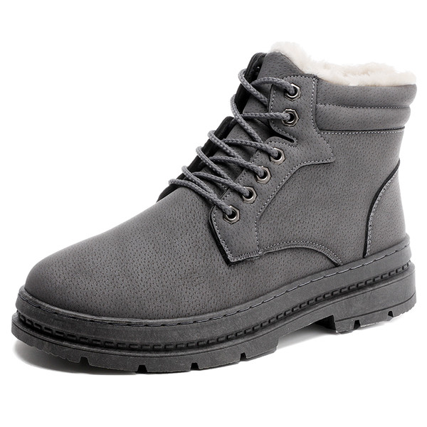 Öko bőrből készült férfi téli csizma puha béléssel, három színben