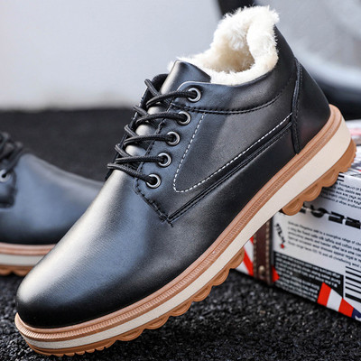 Ανδρικές  δερμάτινες μπότες με μαλακή επένδυση σε τρία χρώματα