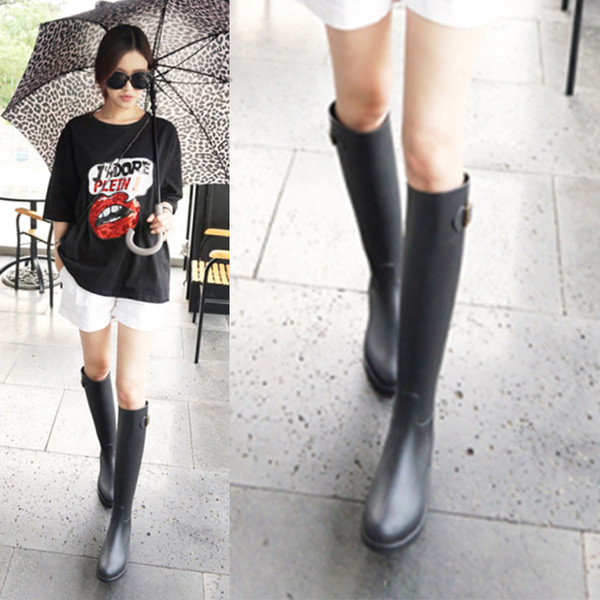 Cizme casual de cauciuc de damă în negru