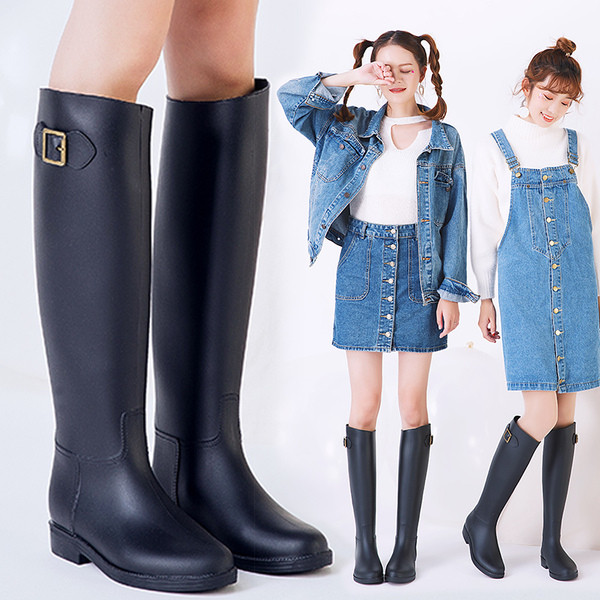 Cizme casual de cauciuc de damă în negru