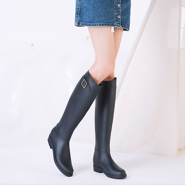 Cizme casual de cauciuc de damă în negru