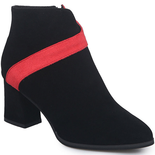 Cizme moderne de dama cu toc gros in doua culori