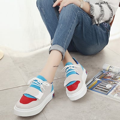 Tenisi casual dama cu sireturi si velcro